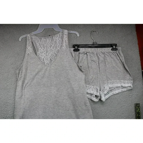 FLORA NIKROOZ Frances Knit Cami & Tap Shorts Pajama Set Ch Color Size Large - Picture 1 of 10